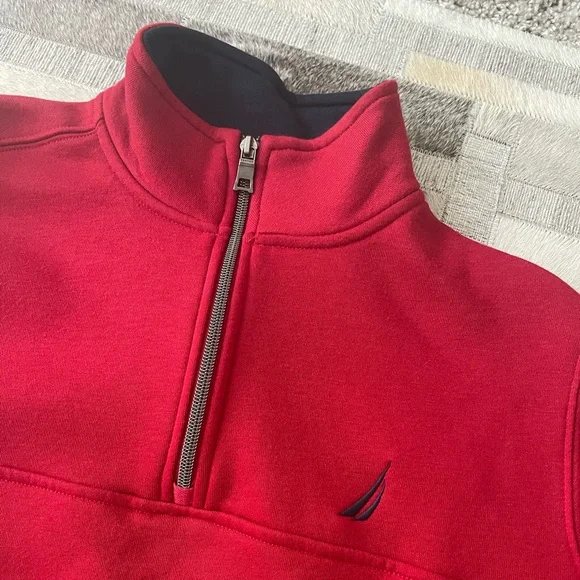 Nautica red/navy quarter zip🛶 - Picture 3 of 5